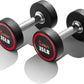Sunny Health & Fitness Premium Polyurethane Commercial Grade Round Dumbbells with Diamond Knurled Handle, Durable Strength Training Equipment for Home Gym, 5-50LB
