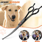JASON 7.5" Dog Grooming Shear - Professional Up-curved Scissor with Round Tips Japanese Stainless Steel Hair Scissor for Dogs, Cats and Other Pets (Curved with Round Tips, Black)