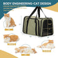 Petsfit Top Load Expandable Dog Carrier for Small Dog, Medium Cat, Or 2 Small Cats with Comfy Pad, Escape Proof, Easy Storage, Washable, Fit for Vet Visit and Outdoor, 19"X12" X12", Green