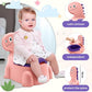 Potty Seat Baby Training Chair Boys Girls Toddler Dinosaur Comfortable children 1-5 years old Baby toilet Animal seat with lid back potty trainer (Pink)