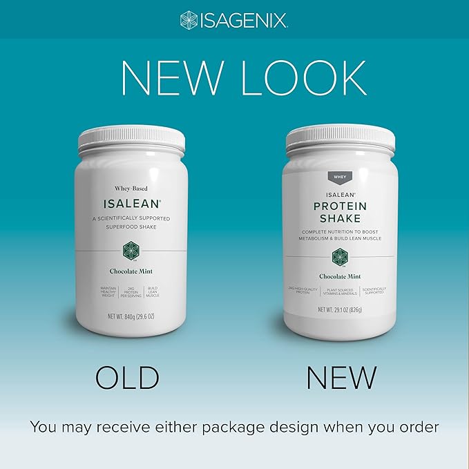 IsaLean Protein Shake - Complete Superfood Meal Replacement for Maintaining Healthy Weight and Lean Muscle Growth with 24 Vitamins and Minerals - 29.1 oz - 14 Meal Canister (Chocolate Mint) - Canister