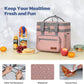 Maelstrom Lunch Bag Women,23L Insulated Lunch Box for Men Women,Expandable Double Deck Lunch Cooler Bag,Lightweight Leakproof Lunch Tote Bag with Side Tissue Pocket,Pink