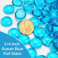 1LB Ocean Blue Flat Glass Marbles for Vases, Gemstone Beads Vase Filler Decorative Glass Pebbles for Fish Tank, DIY Crafts, Aquarium Decor Rocks