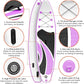 Inflatable Stand Up Paddle Board 10‘x30‘‘- Ultra-Light SUP with Backpack, Pump, Paddle, Coil Leash, 3 Fins, Repair Kit, Stable Design, Non-Slip EVA Deck for Adults & Youth