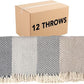 Arkwright Common Ground Bulk Blankets - Pack of 12 - Reversible 100% Cotton All Season Lightweight Couch Bed Throws for Wedding Guests, Travel, and Outdoor Events, 50 x 70 in, Chevron
