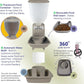 Automatic Dog & Cat Food Feeder with Water Dispenser – Smart Pet Feeder with Portion Control, OLED Display, Anti Jam Design, Battery Operated Dispenser for Medium/Large Pets - Taupe