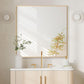 30x30 Inch Orange Gold Bathroom Mirror for Wall, Aluminum Frame Rectangle Rectangular Vanity Mirror, Modern Large for Bedroom, Living Room, Horizontal or Vertical