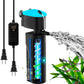 Aquarium Filter with Aeration & Rainfall Mode, U - V Fish Tank Filter with Timer (3/6/12/24 Hours) for Green Water Cleaning, Turtle Tank Filter with Efficient Filter Sponge (60-150Gal)