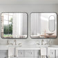 FORBATH Bathroom Mirror 36" x 36"，Large Square Wall Mirror with Black Aluminum Frame Rounded Corner, Wall Mounted Mirror for Bathroom Bedroom Entryway Living Room