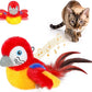 Vannon Cat Toys Flapping Bird(Cannot Fly), Rechargeable Touch Activated Kitten Toy Interactive Cat Exercise Toys with Catnip and Feather for Indoor Cat - Red