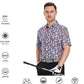 Men's Golf Polo Shirts Short Sleeve Striped Performance Moisture Wicking Dry Fit Golf Shirts for Men