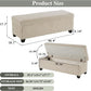 48" Ottoman with Storage, Corduroy Storage Ottoman Bench for Bedroom, End of Bed Bench with Safety Hinge for Living Room, Bedroom, Entryway, Beige