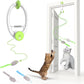 Interactive Cat Toys Rechargeable, Feather Toy for Indoor Cat, Hanging Retractable Teaser Toy, Automatic Kitten Play Chase Exercise Toys with Three Plush Mouse, USB Powered (Green)