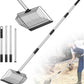 Adjustable Chicken Poop Scooper, Heavy Duty Stainless Steel Chicken Rake with 3-Slot Pole, Multi-Use Pet Waste Shovel & Hay Scooper - 36"/50"/64" Length