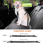 SlowTon Dog Seat Belt, Adjustable Dog Safety Belt Leash, 2 in 1 Latch Bar Attachment Dogs Car Seatbelt with Elastic Nylon Bungee Buffer, Reflective Nylon Belt Tether Connect to Dog Harness(B,35.5in)