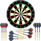 LinkVisions Dartboard with Staple-Free Bullseye, 18g Steel Tip Darts Set,12 Steel Tip Darts 18g, Dartboard Mounting Kits Included