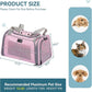 PETSFIT Cat Carrier, Pet Carrier Airline Approved, Cat Travel Carrier for Small and Medium Cats Under 12 Lbs, Soft Sided Kitten Carrier with Cozy Extendable Mat, Cat Carrier Bag, Pink