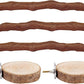 5PCS Bird Perch Stand Natural Wooden Parrot Stand Branch,3 Grape Wood Perch,2 Platform,Paw Grinding Fork Parakeet Chewing Stick Exercise Training Branches for Cockatiels,Small Birds