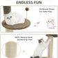 Made4Pets Floor to Ceiling Cat Tree 93-106'',Tall Cat Tower 5 Tiers, Adjustable Height, Stable Cat Tree Tower with Scratching Posts, Fluffy Condo, Hammock and Ball Toy for Indoor Cats/Kitten, Brown