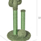 Amazon Basics Cat Scratcher - Indoor Cactus Triple Posts Cat & Kittens Scratching Post with Dangling Ball, Small (22.4"H) - Green