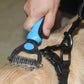 Maxpower Planet Pet Grooming Brush - Double Sided Dematting Undercoat Rake for Dogs and Cats, Extra Wide Pet Brush to Reduce Shedding by 95% (Blue, S)