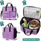 PetAmi Dog Travel Bag, Travel Pet Bag Organizer, Dog Food Travel Bag with Food Container and Bowls, Dog Travel Supplies Gift Accessories for Weekend Camping, Dog Cat Diaper Bag (Purple, Large)