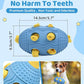 Interactive Dog Toy with Natural Rubber Soccer Design, Dental Care, Pet Energy Relief Brain Teaser Toy, Activity Training Foraging Toy, Mentally Stimulating Slow Feeder Dog Treat Dispenser Blue