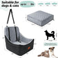Dog Car Seat for Dogs Up to 35lbs,Fully Detachable and Washable,Memory Foam Covered Soft Fabric,Easy to Install with Adjustable Straps,Anti-Slip Bottom,Two Side Pockets(Black/Grey,Medium)
