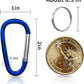 30PCS Aluminum Carabiner Clips, 2" D Shape Spring Snap Hooks Carabiner with 30PCS Keyring Keychain Hook