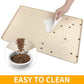 Ptlom Silicone Pet Placemat for Dog and Cat, Waterproof Non-Slip Pet Feeding Bowl Mats for Food and Water, Small Medium Large Tray Mat Prevent Residues from Spilling to Floor, Beige, 24.5" 16.5"
