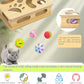 Interactive Wooden Cat Puzzle Toy Box Indoor Hunting Play Toy to Stimulate Your Cat’s Energy and Instincts (Burlywood)