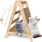 Cats Scratching Pads Cat Climbing Frame Multifunctional Kitten House Toys All-in-one Wooden Climbing Ladder Summer Kitty Litter Scratch-Resistant Corrugated Paper (with Wooden Cat Teaser)