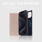 D8 Full Grain Leather Wallet Case for iPhone 15 - [2-in-1] Handcrafted Detachable Diary Style with Magnetic MagSafe Back Cover, Gift Box Included (Light Cream)
