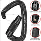 BEIFENG 25KN Auto Locking Carabiner - UIAA Certified Heavy Duty Climbing Carabiners for Rock Climbing, Camping, Rappelling, Hunting, Rescue Equipment - Professional Carabiner Clips (Black)