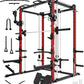 Eonfit E3 Smith Machine with 360°Rotating Arm for Home Gym Equipment, Multi-Function Power Cage Squat Rack with Cable Crossover LAT Pulldown Pulley System All in One