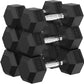 PAPABABE Hex Dumbbell Set, 45-135 lb Rubber Encased Home Gym Dumbbells, Weights Dumbbells Set for Women & Men, Hand Weight with Anti-Slip Grip