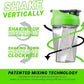 HELIMIX 1.5 Vortex Blender Shaker Bottle Holds Upto 20oz | No Blending Ball or Whisk | USA Made | Portable Pre Workout Whey Protein Drink Shaker Cup | Mixes Cocktails Smoothies Shakes | Top Rack Safe