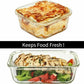 Razab 24 Pc Airtight Glass Food Storage Containers - Glass Meal Prep Containers - Freezer to Oven Safe - Steam Release Valve BPA Free - Airtight Bento Boxes - Leak Proof (12 lids & 12 Containers)