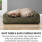 Furhaven Orthopedic Dog Bed for Large Dogs w/ Removable Bolsters & Washable Cover, For Dogs Up to 125 lbs - Faux Fur & Velvet Sofa - Dark Sage, Jumbo Plus/XXL