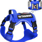 WINSEE Service Dog in Training Harness with 5 PCS Patches, Reflective Tactical Dog Vest Harness, Adjustable Soft Oxford Pet Harness with Easy Control Handle, Hook & Loop Panels for Walking Hiking