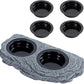 Wacool Magnetic Gecko Ledge - Double Bowl Reptile Feeding Tray with 6 Feeding Cups for Geckos, Lizards, Chameleons and Reptile Pets