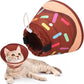 KOOLTAIL Cat Cone Collar Soft, Adjustable Cat Cones to Stop Licking, Foldable Donut Water Resistant Pet Recovery Neck E Collars After Surgery, Kitten Elizabethan Collar for Small to Large Cats,Brown M