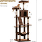 MWPO 70.1-Inch Large Cat Tree, Multi-Level Tall Cat Tower for Indoor Cats, Plush Cat Condo with Big Padded Perches, Sisal-Covered Scratching Posts, Hammock, Toys for Kittens & Cats - Brown