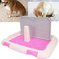 Puppy Dog Potty Tray, Puppy Training Toilet Tray Pet Training Pad Holder, Cat Potty Fence Dog Scheduled Urination Potty Tray, Dog Litter Box for Small and Medium Dogs, Bunny, Cats (Pink)