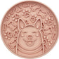 Dogs Slow Feeder Bowl,Silicone Dogs Bowl,Non-Slip Design, Puppy Pattern Interval Eating Slowly. (Peach Pink)