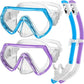 Snorkeling Gear for Kids, Kids Snorkel Set for Ages 3-14, Anti-Fog Diving Mask and Dry Top Snorkel Combo Set, Unisex Swimming Goggles