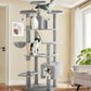 Made4Pets Tall Cat Tree, 80" Cat Tree Tower for Indoor Cats Large Adult, Modern Cat Tower with Scratching Post, Cozy Hammock, 3 Perches and 2 Condos, Sturdy and Fluffy, Light Gray