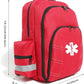 Red Medicine Backpack for School Empty First Aid Bag for Trauma Medication Safety Backpack Travel Paramedic Bag EMS EMT for Nurse Responder(bag only)