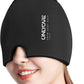 ONLYCARE Migraine Relief Cap, Upgraded Odorless Headache Relief Cap, 360° Gel Surround Ice Pack Mask for Migraine, Sinus, Stress, Frontal Headaches (Black)