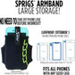 Sprigs Phone Armband Sleeve for iPhone 14, 13, 12, 11, X Galaxy Z, S22, S21, S20 Google Pixel 7, 6, 5. The Lightest & Most Comfortable Running Armband, Stretches to Fit All Phones with Case for Women & Men
